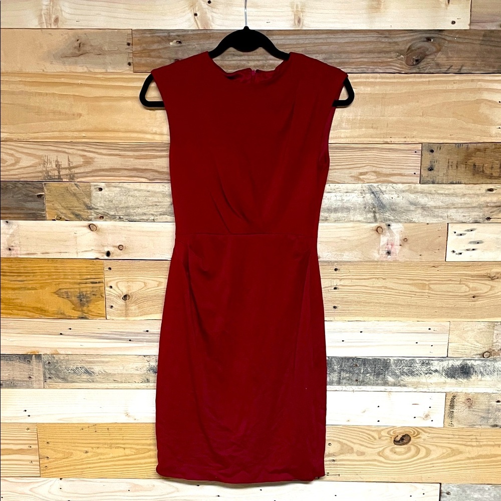 Betsey Johnson size 2 Chic Cranberry Color Midi Fitted Stretchy Sleeveless Dress